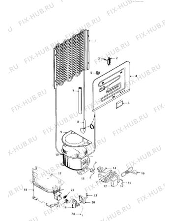 Взрыв-схема холодильника Tricity Bendix LF400W - Схема узла Cooling system 017